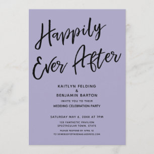 Happily Ever After Wedding Party Dusty Purple Invitation
