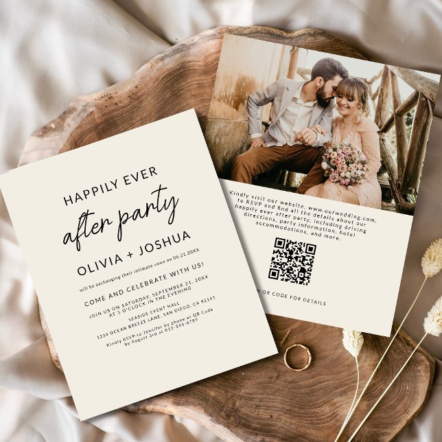 Happily Ever After Wedding Party QR Code Reception Flyer (Creator Uploaded)