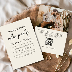 Happily Ever After Wedding Party QR Code Reception Invitation