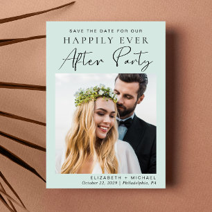 Happily Ever After Wedding Photo Reception Mint Save The Date