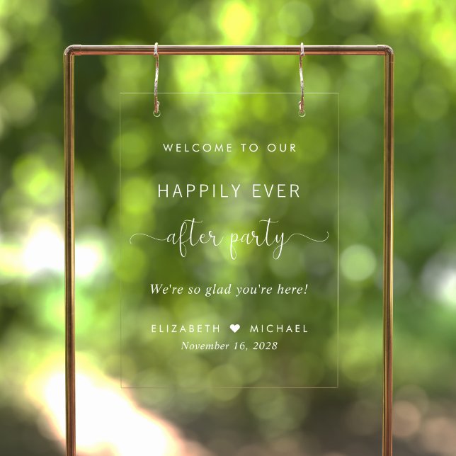 Happily Ever After Wedding Reception Welcome Acrylic Sign (Creator Uploaded)