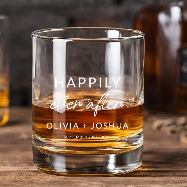 Happily Ever After Wedding Reception Whiskey Glass (Creator Uploaded)