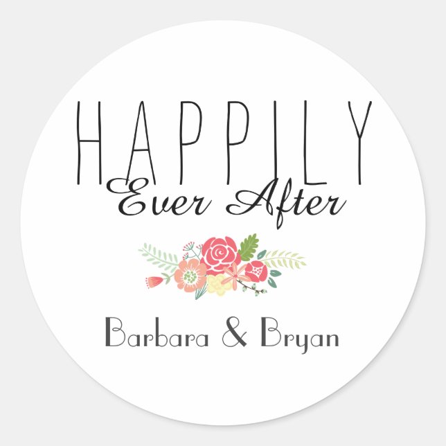 Happily Ever After Wedding Sticker (Front)