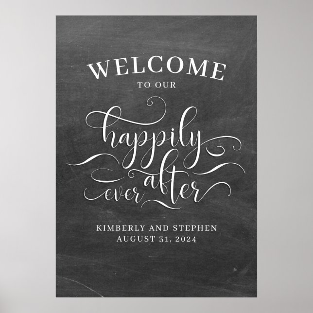 Happily Ever After Wedding Welcome Sign (Front)