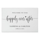 Happily Ever After Wedding Welcome Sign Canvas