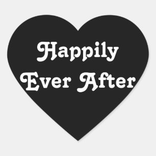 Happily Ever - Simple Heart For Wedding Reception Sticker