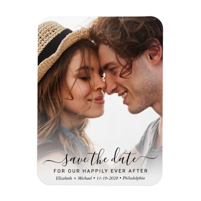 Happily Every After Photo Save The Date Magnet (Vertical)