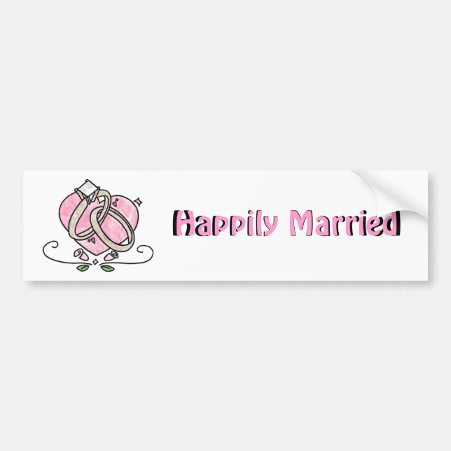 Happily Married Bumper Sticker (Front)