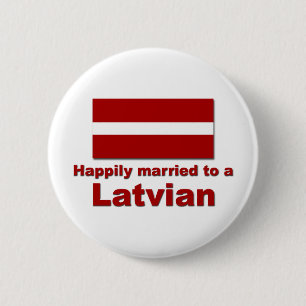 Happily Married Latvian 2 Inch Round Button