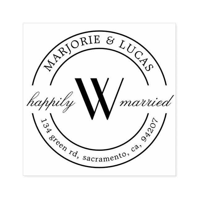 Happily Married | Return Address Stamp (Imprint)
