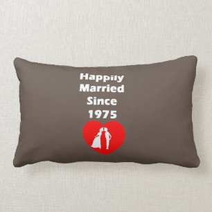 Happily Married Since 1975 Lumbar Pillow