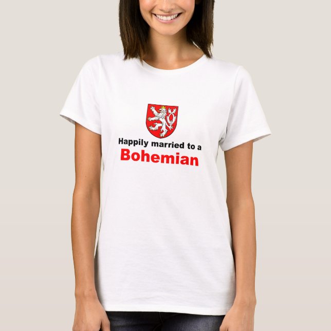 Happily Married To A Bohemian T-Shirt (Front)