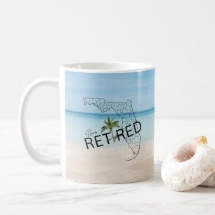 Happily Retired Florida Tropical Beach & Palm Tree Coffee Mug