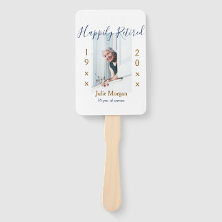 happily retired photo 19XX-20XX YEARS OF SERVICE P Hand Fan