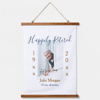 happily retired photo 19XX-20XX YEARS OF SERVICE P Hanging Tapestry