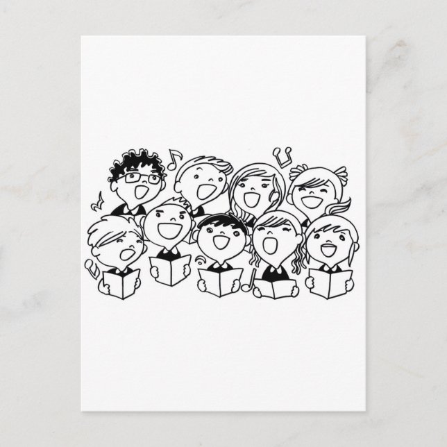Happily Singing Children Postcard (Front)