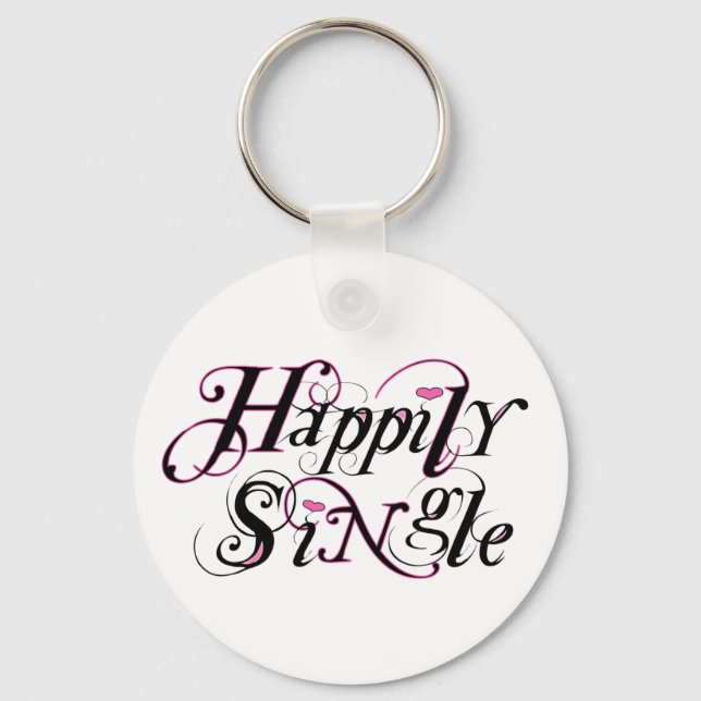Happily Single Keychain (Front)