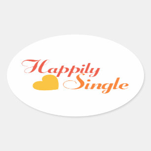 Happily SIngle Oval Sticker