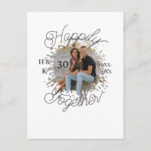 happily TOGETHER COUPLE 30 ANNIVERSARY PHOTO YEAR  Postcard