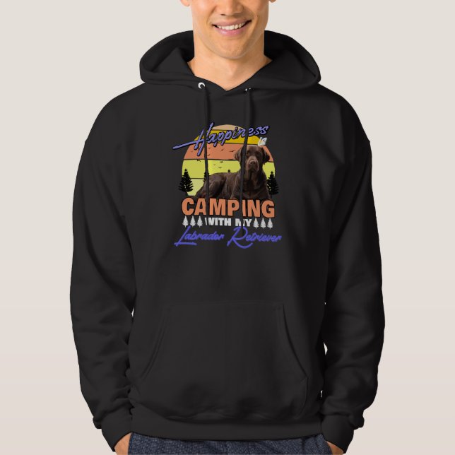 Happines In Camping With My Labrador Retriever Hoodie (Front)
