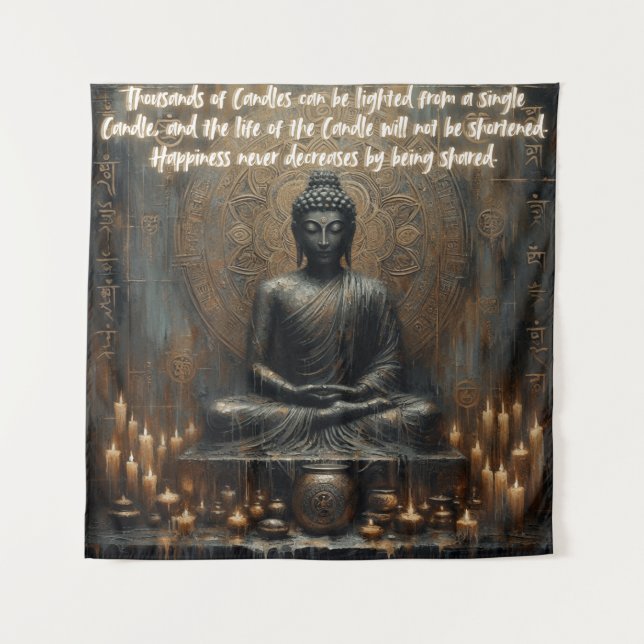 HAPPINES NEVER DECREASES BY BEING SHARED TAPESTRY (Front)