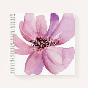 Happiness adorable cute floral watercolor for her notebook