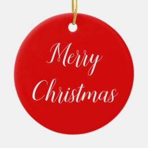 Happiness and Merry Christmas Ceramic Ornament