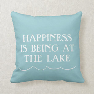 Happiness at the Lake Throw Pillow