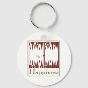 Happiness: Backgammon Keychain