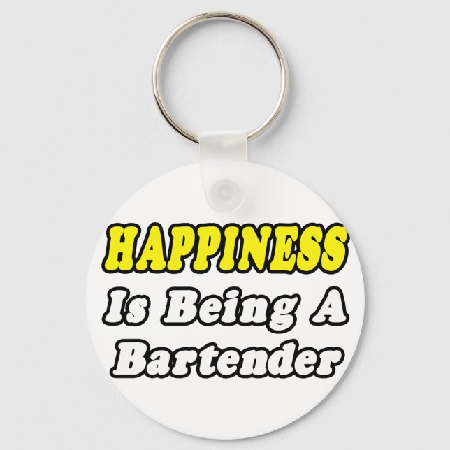 Happiness...Bartender Keychain (Front)