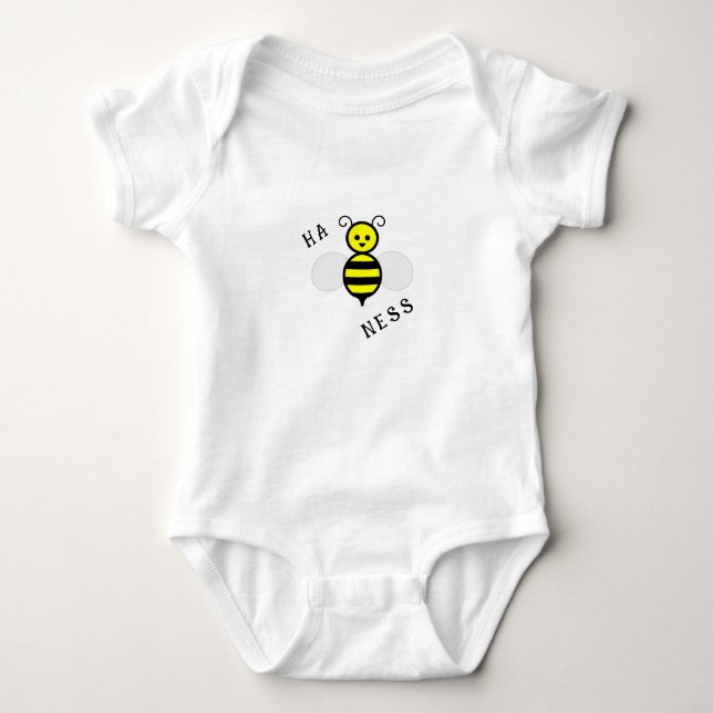 Happiness Bee Baby Bodysuit (Front)