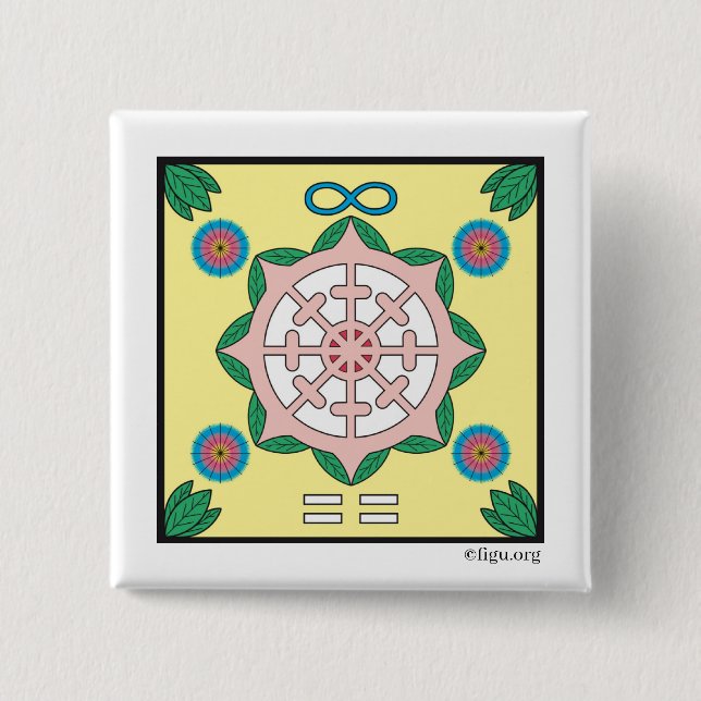 Happiness/Being Happy Symbol 2 Inch Square Button (Front)