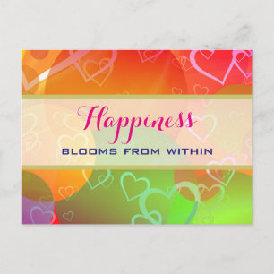 Happiness Blooms From Within -  Colourful Circles Postcard