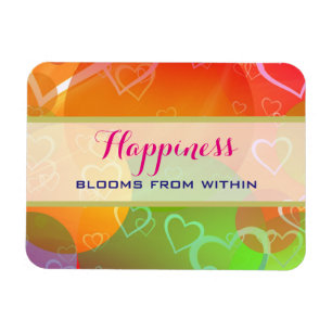 Happiness Blooms From Within -  Colourful Hearts Magnet