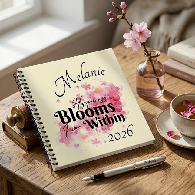 Happiness Blooms From Within Personalized Notebook (Creator Uploaded)