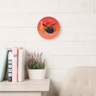 Happiness Blooms From Within Round Clock