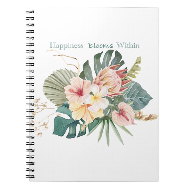 Happiness Blooms Within Notebook  (Front)