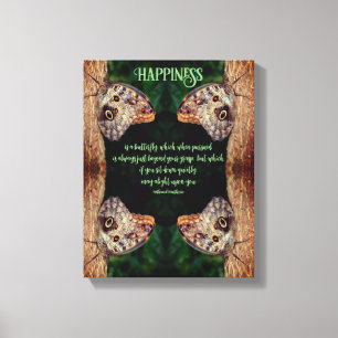 Happiness Brown Butterfly Abstract Inspirational  Canvas Print