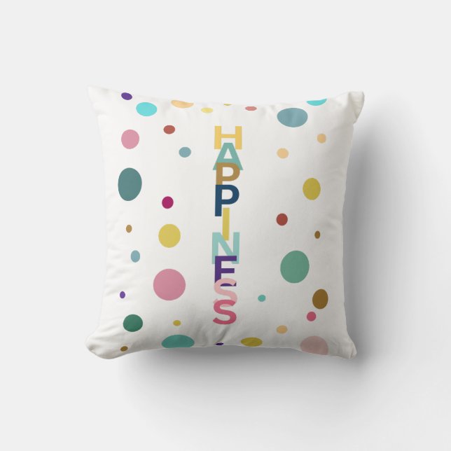 Happiness bubble throw pillow (Front)