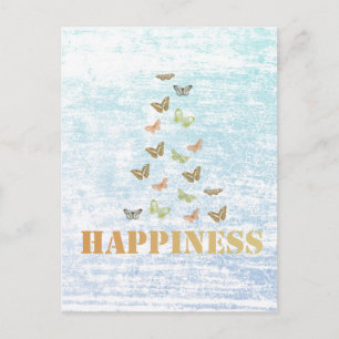 Happiness Butterflies Postcard