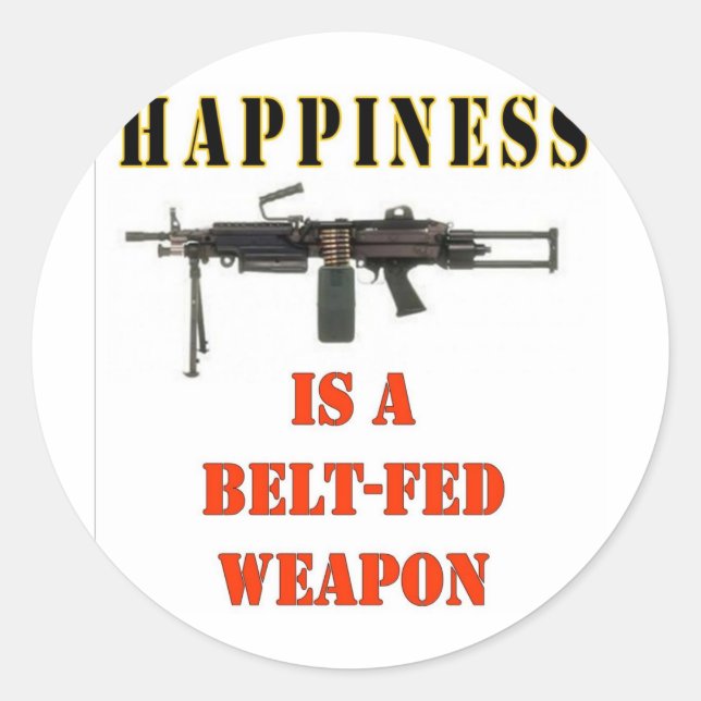 HAPPINESS CLASSIC ROUND STICKER (Front)