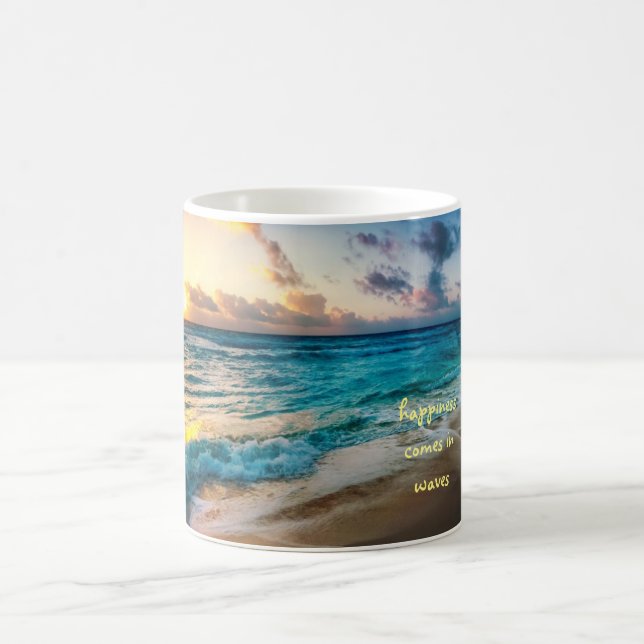 Happiness comes in waves coffee mug (Center)