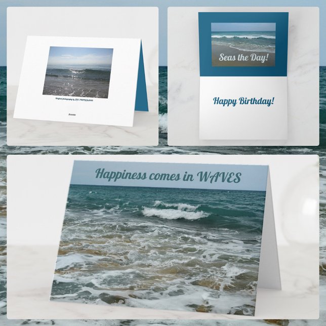 Happiness Comes in Waves Seas the Day Birthday Card (Creator Uploaded)
