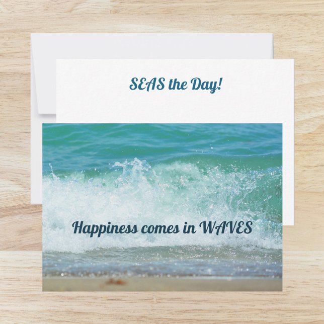Happiness Comes in Waves Seas the Day Card (Creator Uploaded)