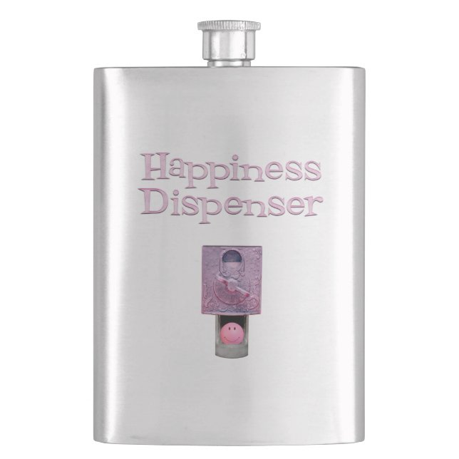 Happiness Dispenser Hip Flask (Front)
