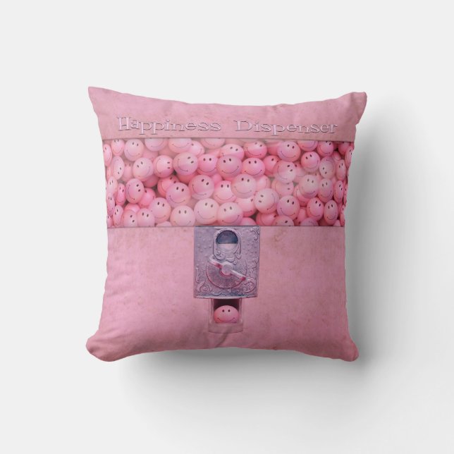 Happiness Dispenser Throw Pillow (Front)