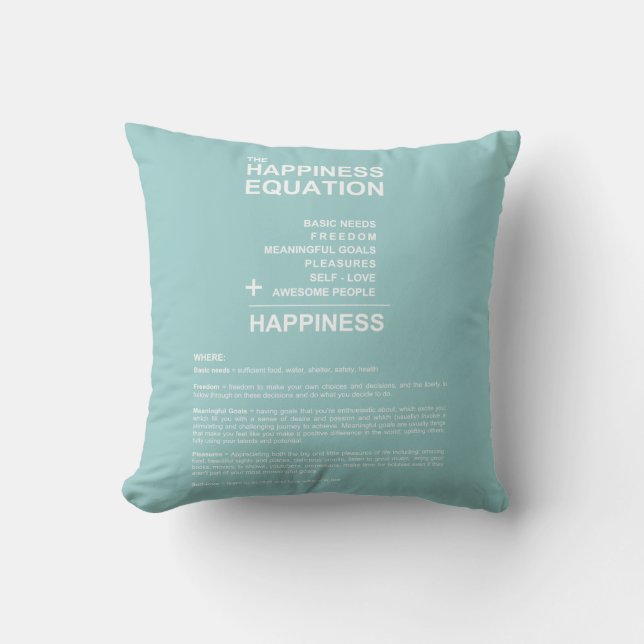 Happiness Equation Throw Pillow (Front)