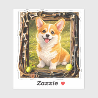 Happiness, Framed - Corgi Pup