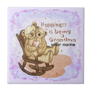 Happiness Grandma custom name  Tile