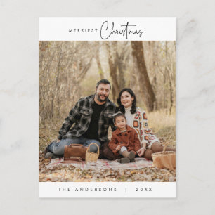 Happiness Greeting Merriest Christmas Family Photo Postcard